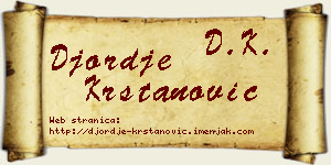 Đorđe Krstanović vizit kartica